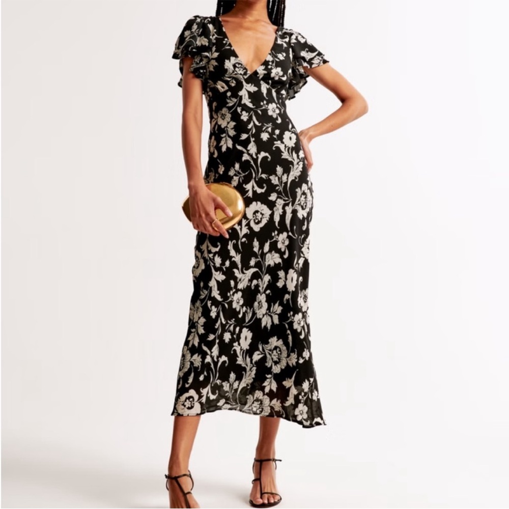 Abercrombie and Fitch long black and white dress